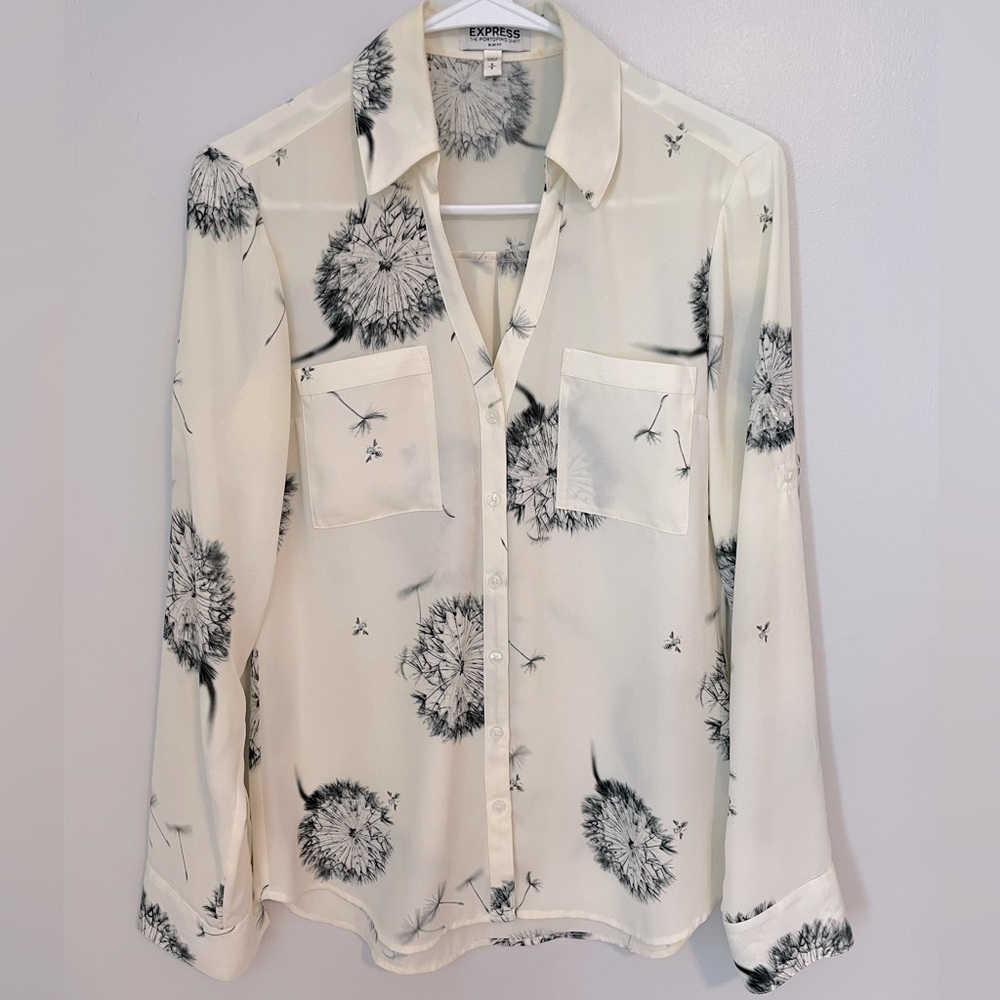 Express Ivory Dandelion Portofino Shirt